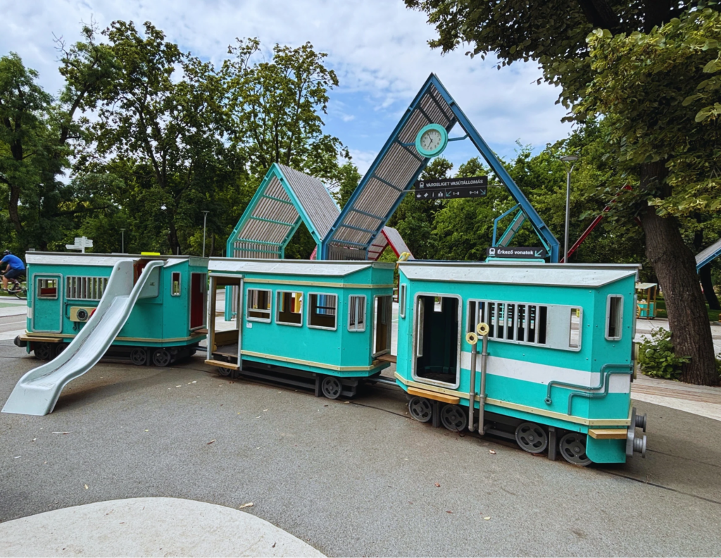 parco giochi Varosliget con bambini