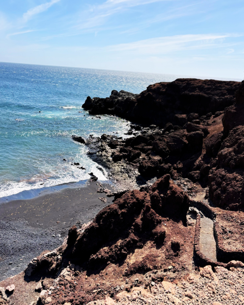 lago verde Lanzarote con bambini