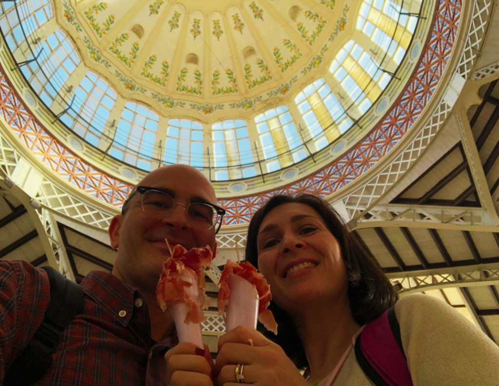 Mercat central Valencia con bambini